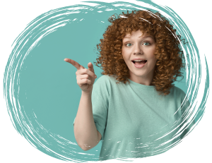 Person pointing toward empty space, representing how content marketing guides audience attention through storytelling and value.