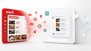 Yelp reviews and local business data flowing into a ChatGPT response